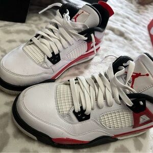 White and Red Athletic Sneakers